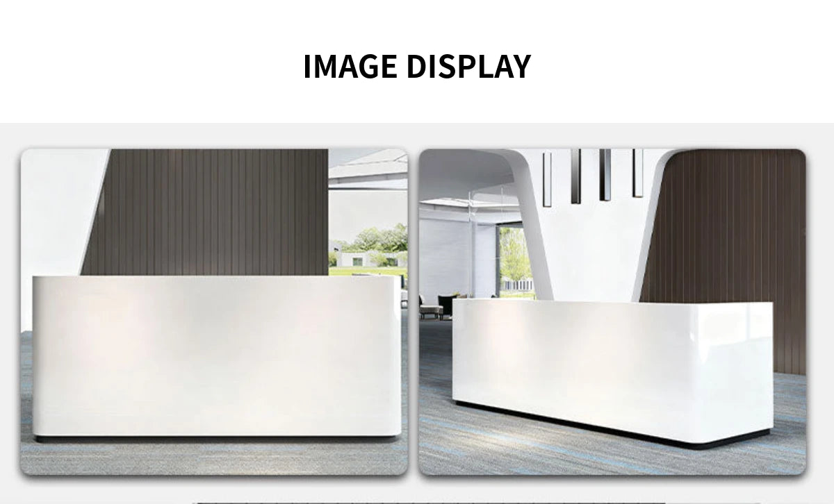 Curved Reception Desk 63-197 in Wide with Lockable & File Drawers for Office Lobby — Detail image 8