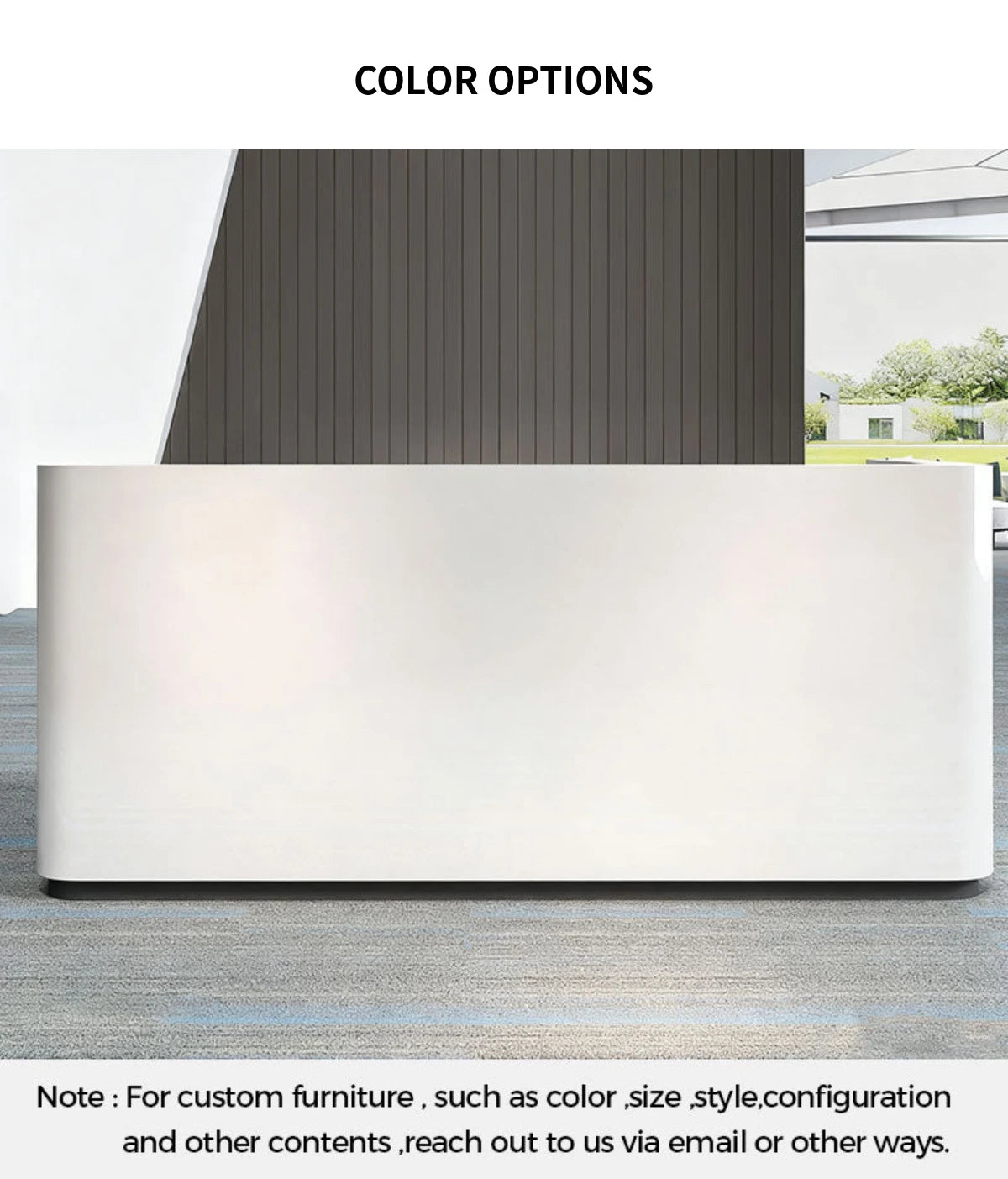Curved Reception Desk 63-197 in Wide with Lockable & File Drawers for Office Lobby — Detail image 9