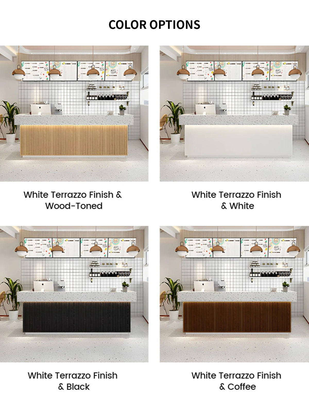 Curved Reception Desk with Keyboard Tray, File Drawers & Transaction Counter — Detail image 8