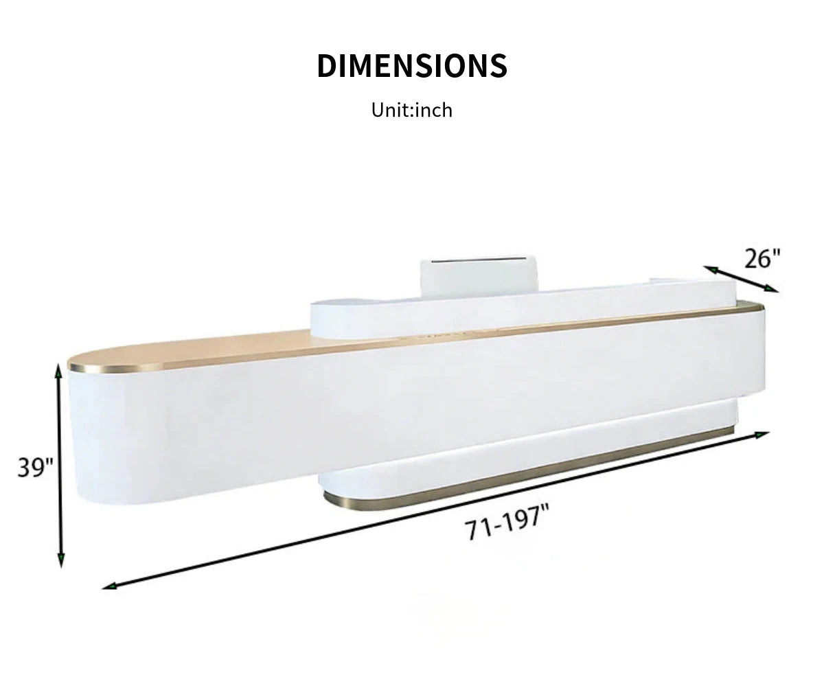 Curved Reception Desk 71-197 in Wide for Salon — Detail image 10