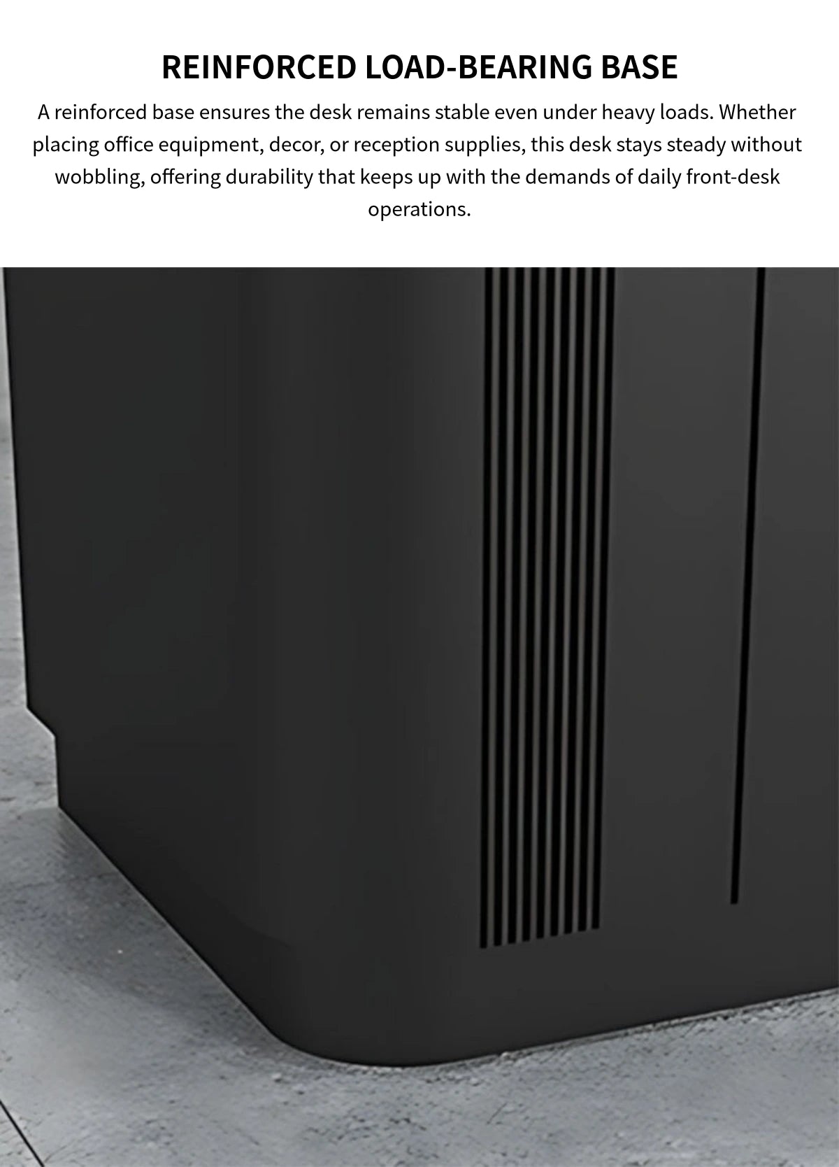 Curved Reception Desk 28-79 in Wide with Lockable, Solid Wood & File Drawers for Salon — Detail image 5