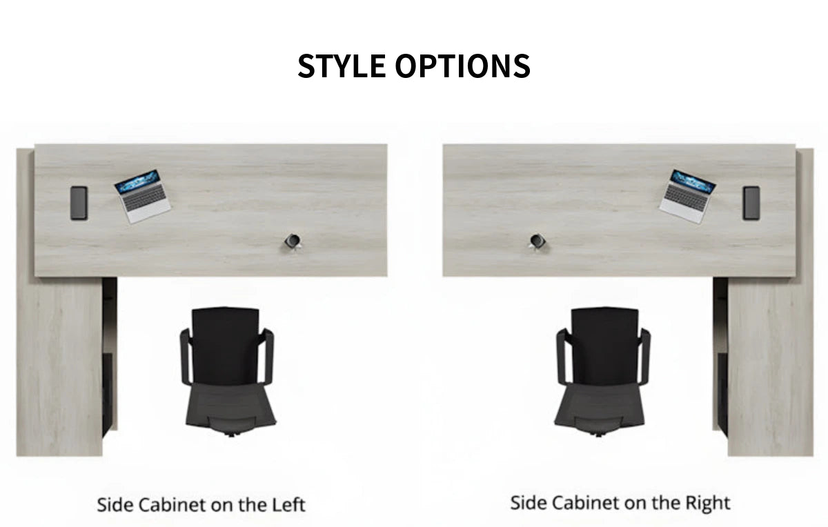 Modern Executive Desk 55-94 in Wide with Side Storage & Lumbar Support for Home Office — Detail image 8