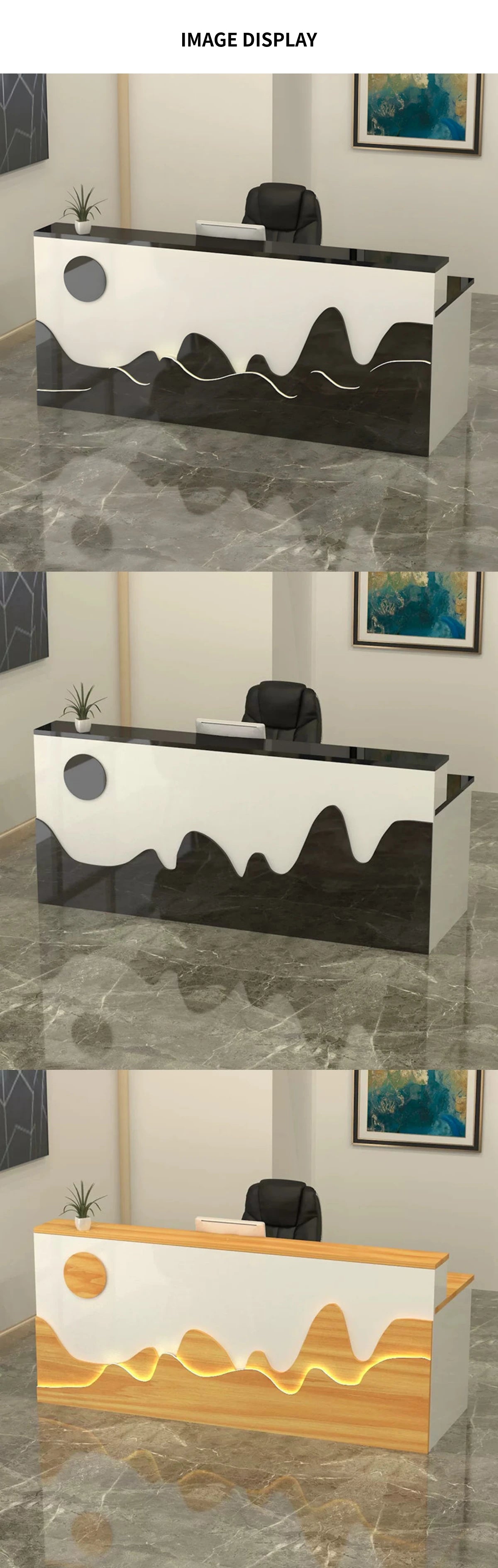 Salon Reception Desk 39-59 in Wide with Keyboard Tray, Lockable & File Drawers for Salon — Detail image 11