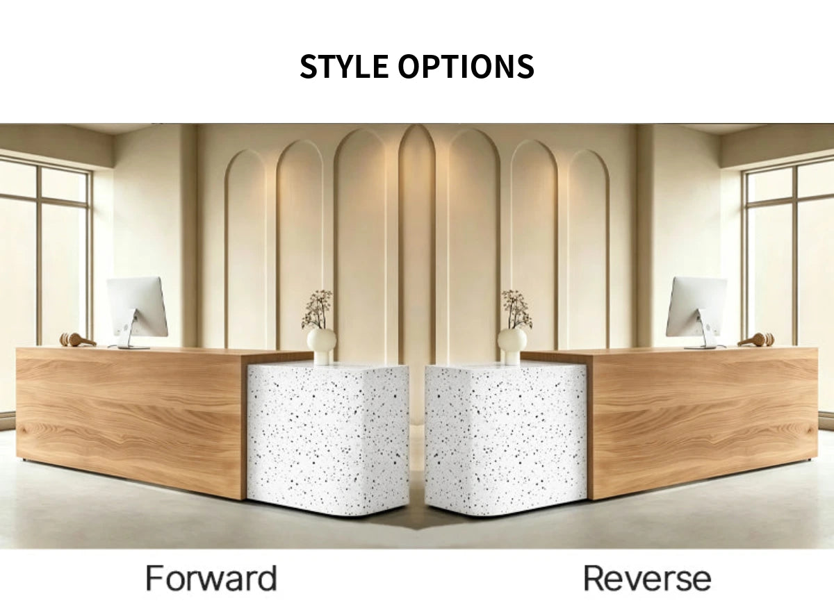 Modern Stylish Dual-tone Reception Desk with Ample Storage for Offices & Retail Spaces JDT-2357 — Detail image 8