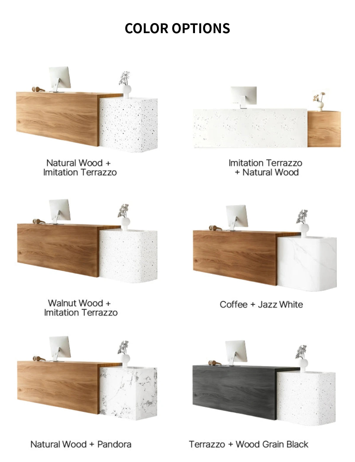 Modern Stylish Dual-tone Reception Desk with Ample Storage for Offices & Retail Spaces JDT-2357 — Detail image 9