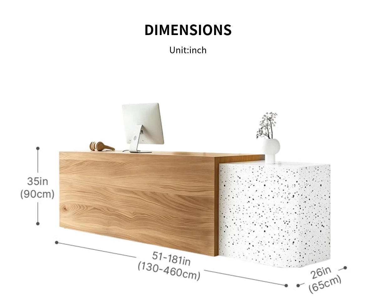 Modern Stylish Dual-tone Reception Desk with Ample Storage for Offices & Retail Spaces JDT-2357 — Detail image 10
