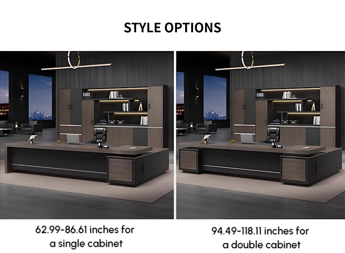 Modern Executive Desk 21-126 in Wide with Cable Management & Lockable for Home Office — Detail image 9