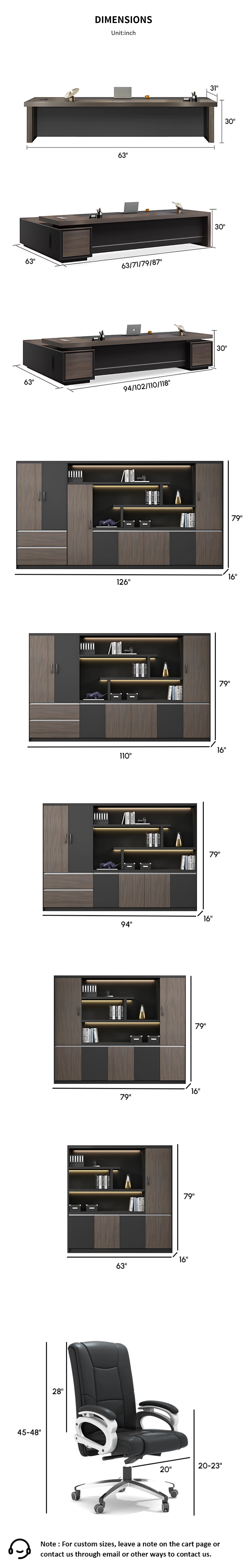 Modern Executive Desk 21-126 in Wide with Cable Management & Lockable for Home Office — Detail image 11