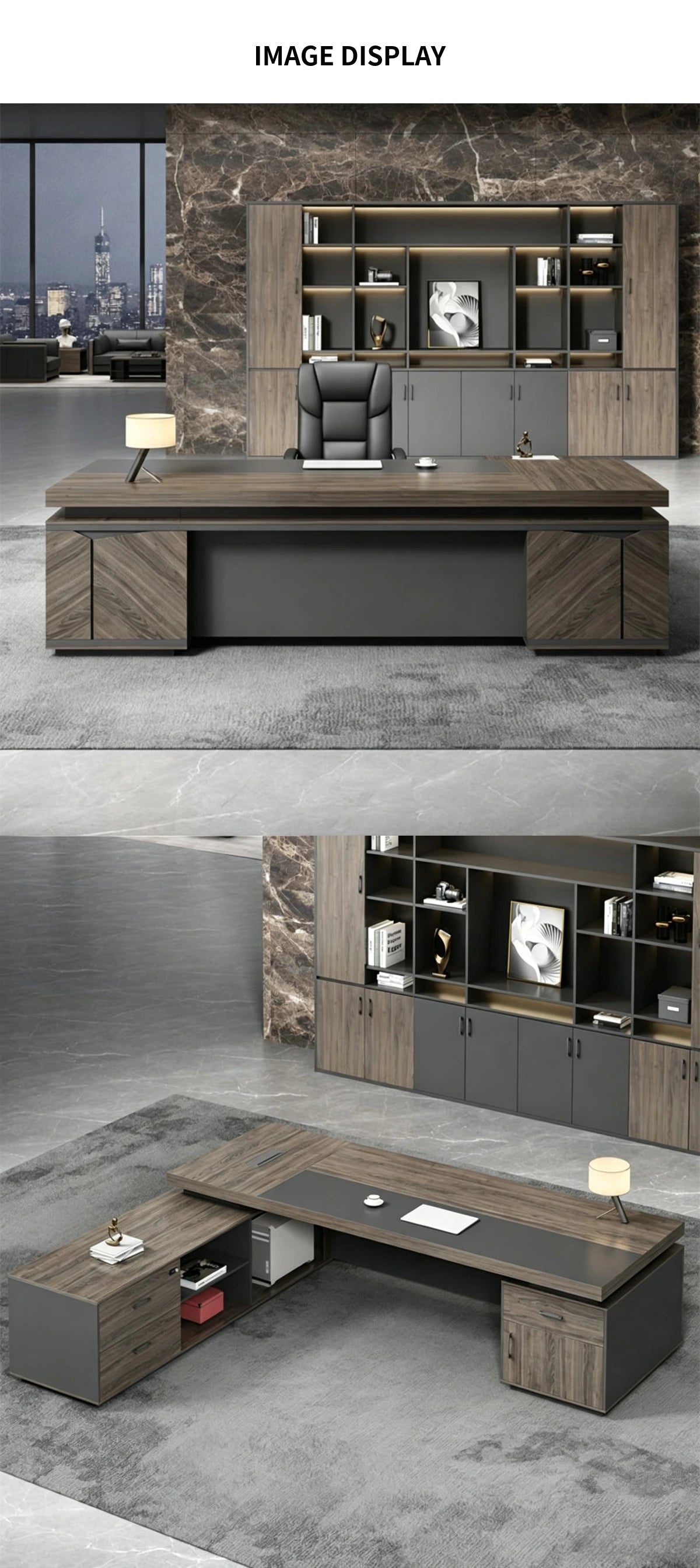 Modern Executive Desk 63-126 in Wide with Lockable & Lumbar Support for Home Office — Detail image 8