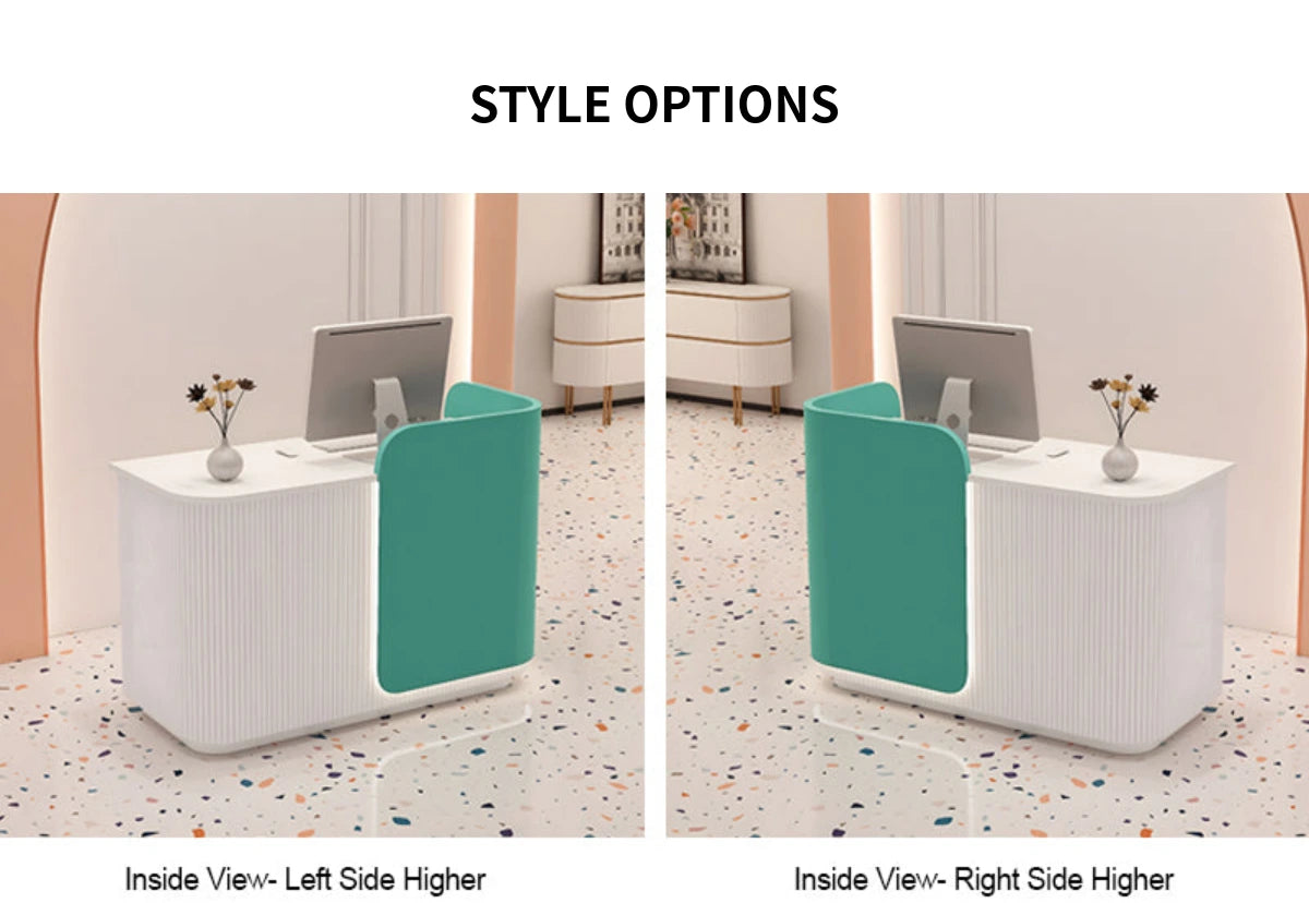 Retail Reception Desk 31-110 in Wide with Dual-Tone, Lockable & Solid Wood for Retail — Detail image 8
