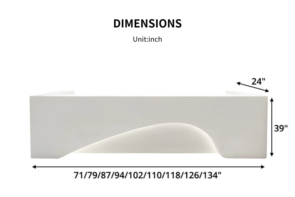 Curved Reception Desk 71-134 in Wide with Keyboard Tray, Lockable & File Drawers for Salon — Detail image 10