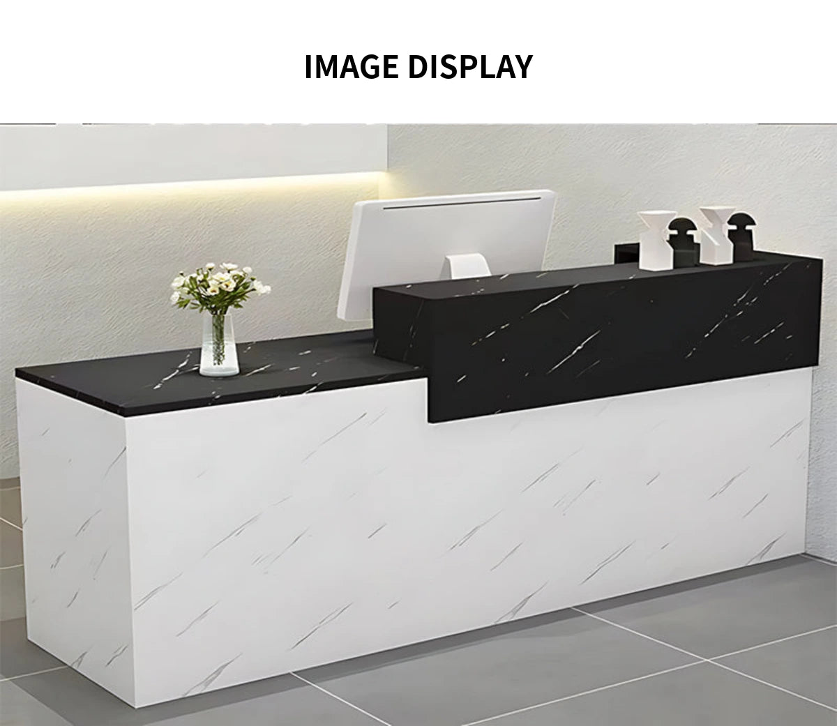 Salon Reception Desk 39-157 in Wide with Keyboard Tray, Lockable & File Drawers for Salon — Detail image 8