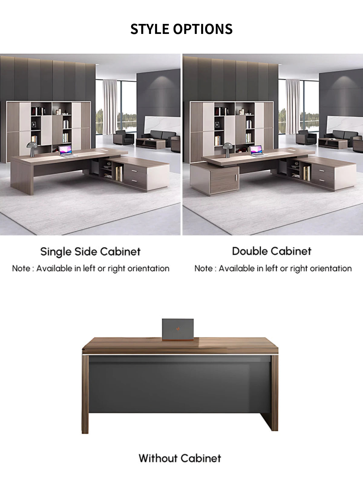 Modern Executive Desk with File Drawers, Side Storage & Lockable for Home Office — Detail image 11