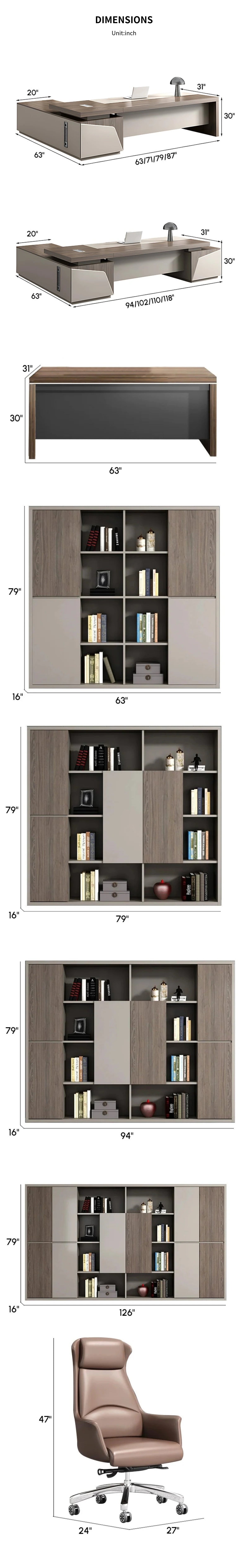 Modern Executive Desk with File Drawers, Side Storage & Lockable for Home Office — Detail image 13