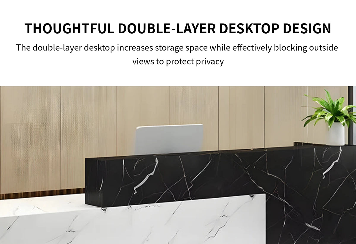 Salon Reception Desk 47-177 in Wide with Dual-Tone, Keyboard Tray & Lockable for Salon — Detail image 4
