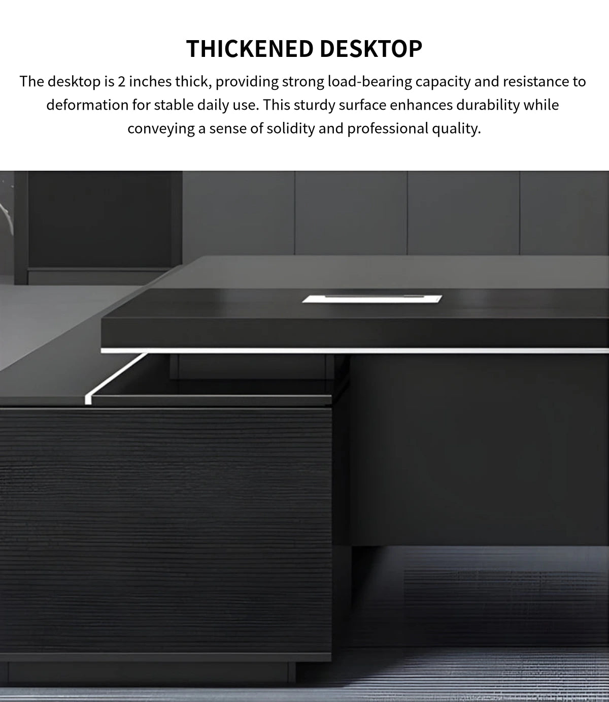 L-Shaped Executive Desk 71-126 in Wide with Side Storage for Home Offi — Detail image 4