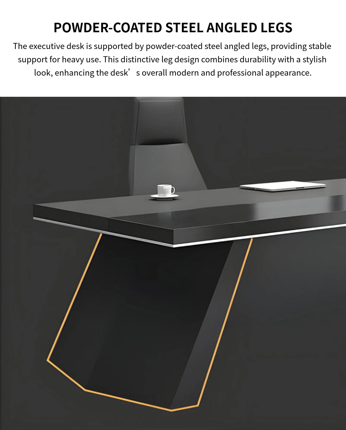 L-Shaped Executive Desk 71-126 in Wide with Side Storage for Home Offi — Detail image 6