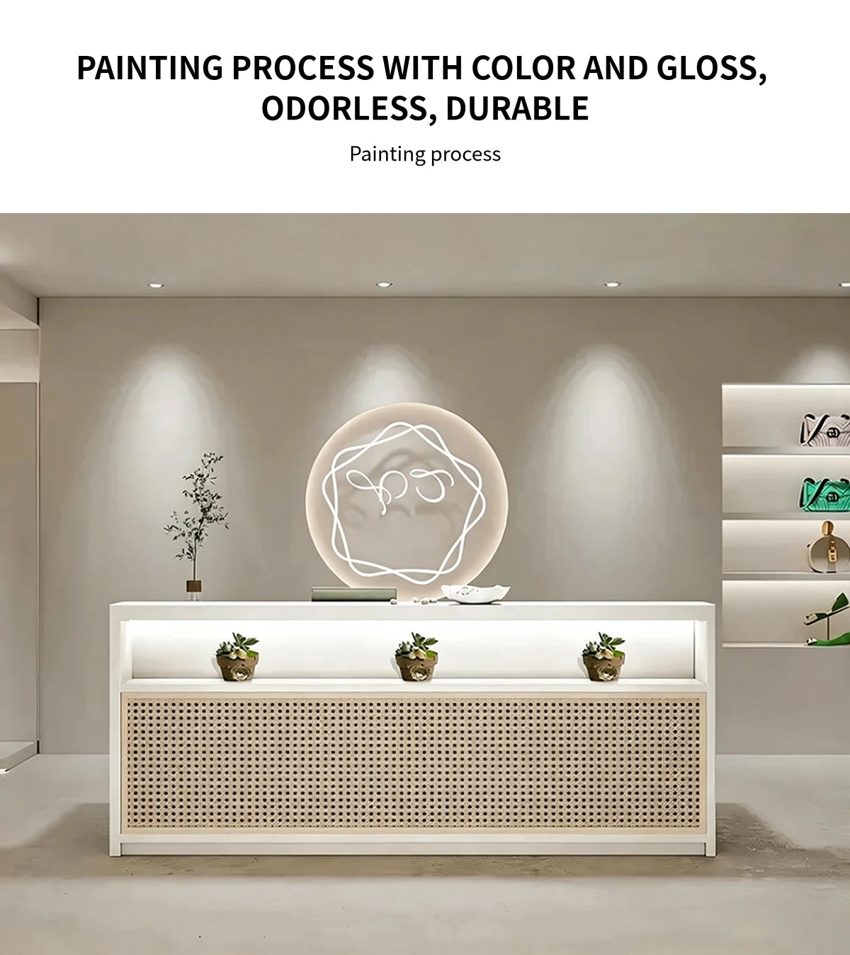 Retail Reception Desk 39-102 in Wide with Lumbar Support for Retail — Detail image 3