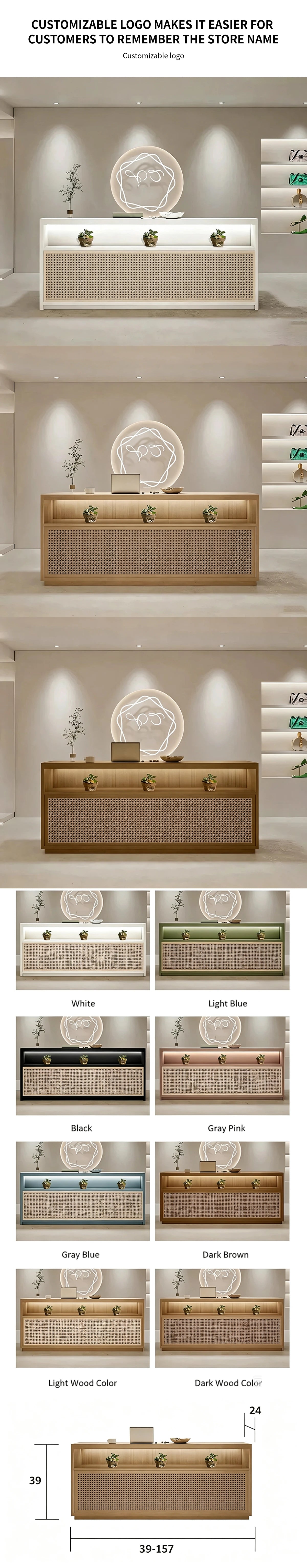 Retail Reception Desk 39-102 in Wide with Lumbar Support for Retail — Detail image 4