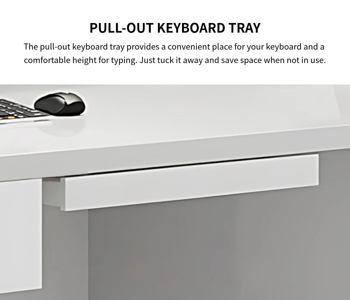 L-Shaped Reception Desk 79-142 in Wide with Keyboard Tray, Lockable & File Drawers — Detail image 5