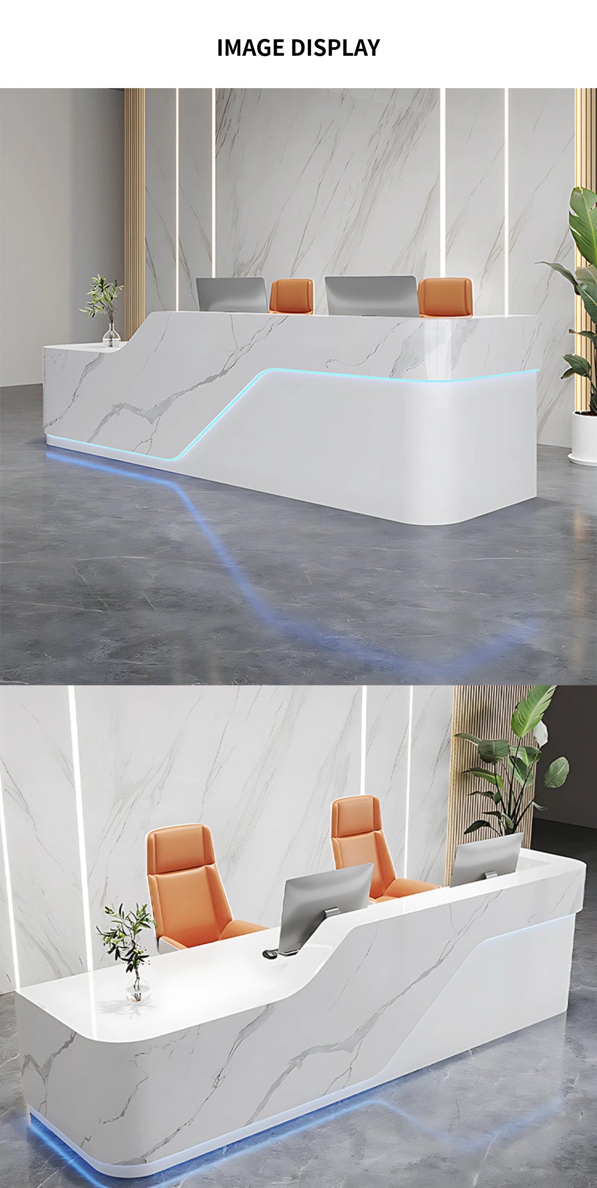 L-Shaped Reception Desk 79-142 in Wide with Keyboard Tray, Lockable & File Drawers — Detail image 9