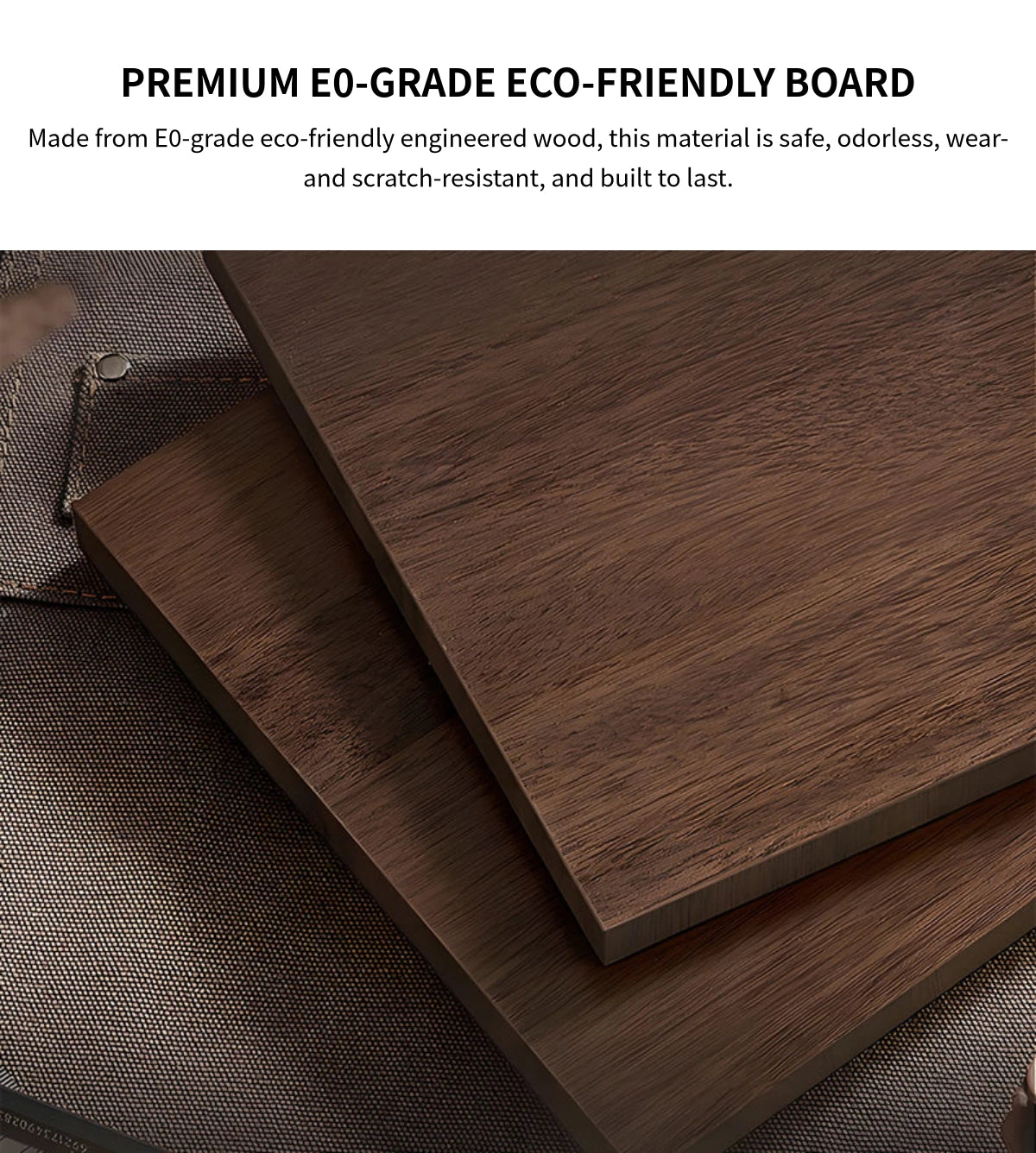 Modern Executive Desk with Genuine Leather, Lockable & Curved for Home Office — Detail image 2