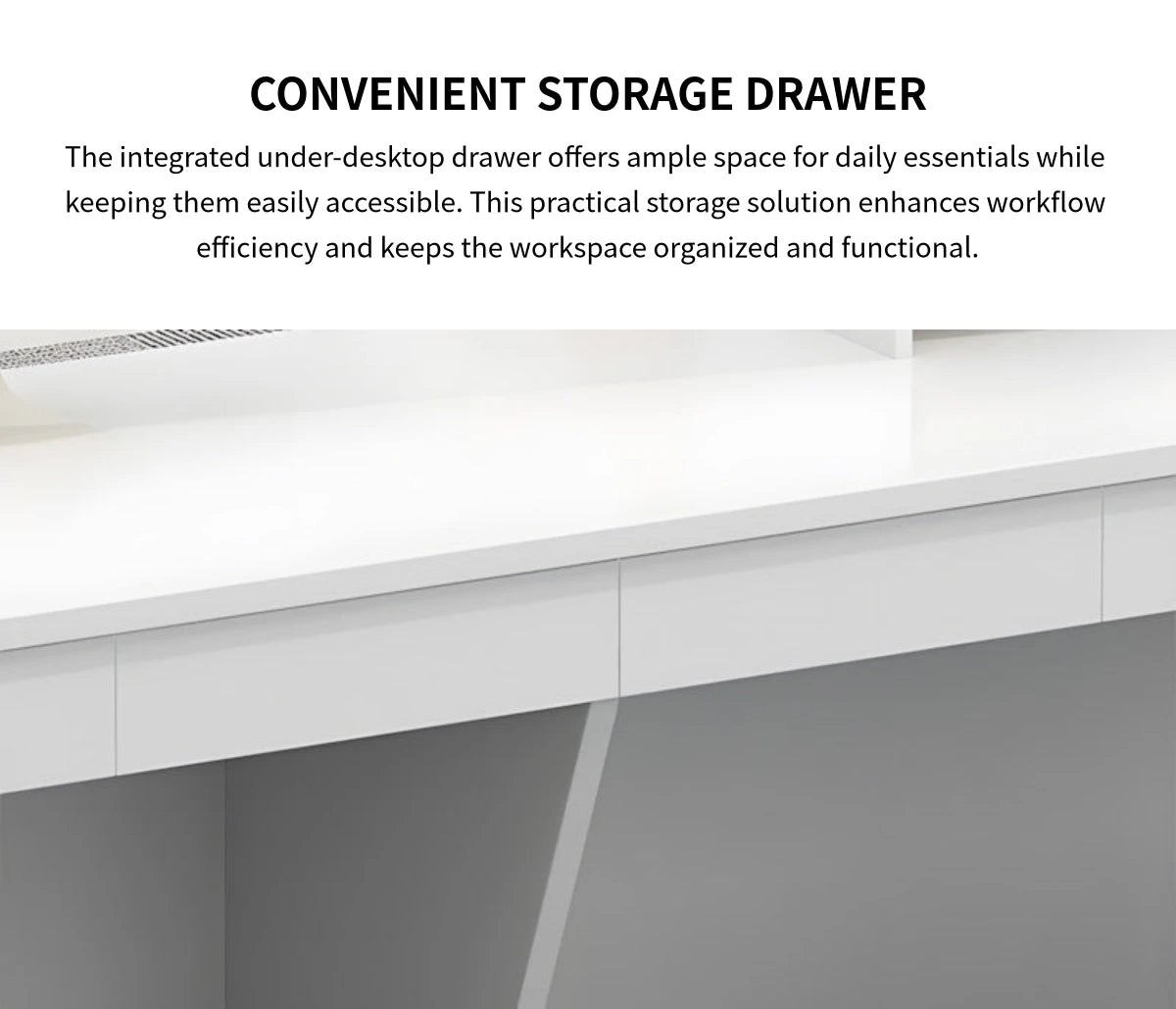 Modern Reception Desk with Dual-Tone, Solid Wood & File Drawers for Office Lobby — Detail image 6