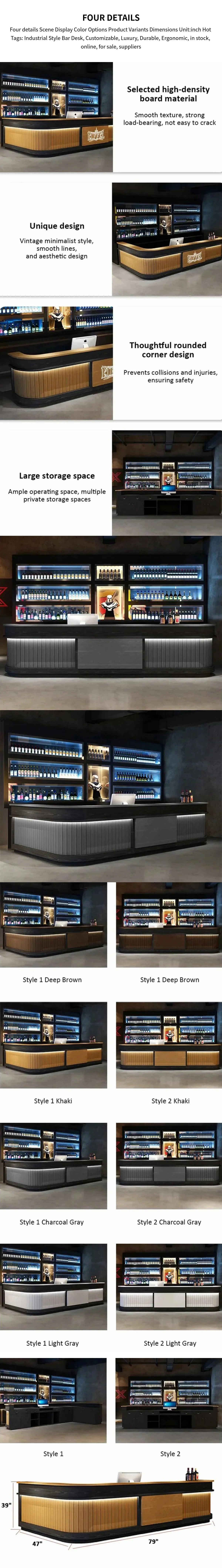Modern Reception Desk 47-118 in Wide with LED Lighting & Lumbar Support for Office Lobby — Detail image 4