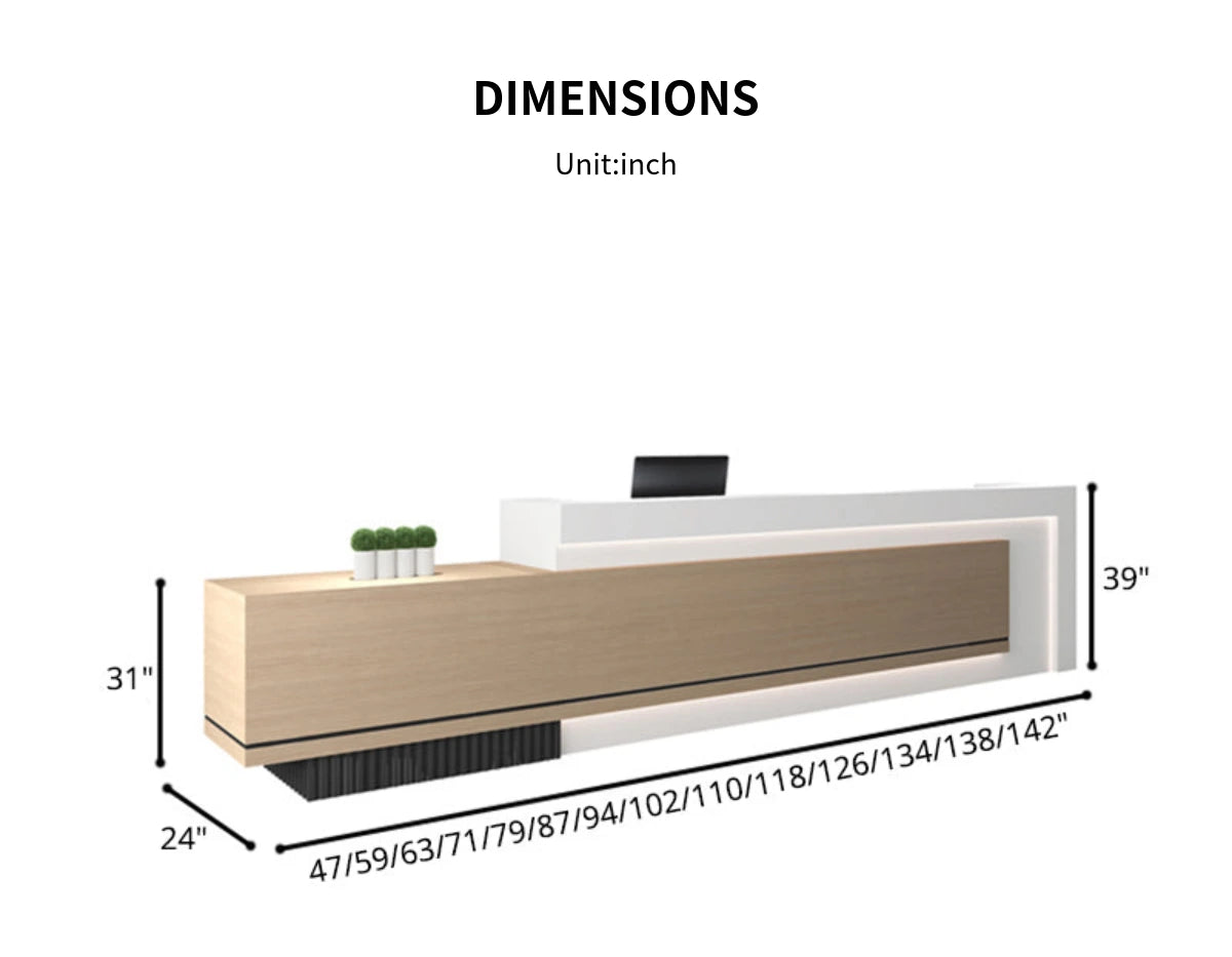 Salon Reception Desk 47-142 in Wide with Lockable, File Drawers & Transaction Counter — Detail image 7