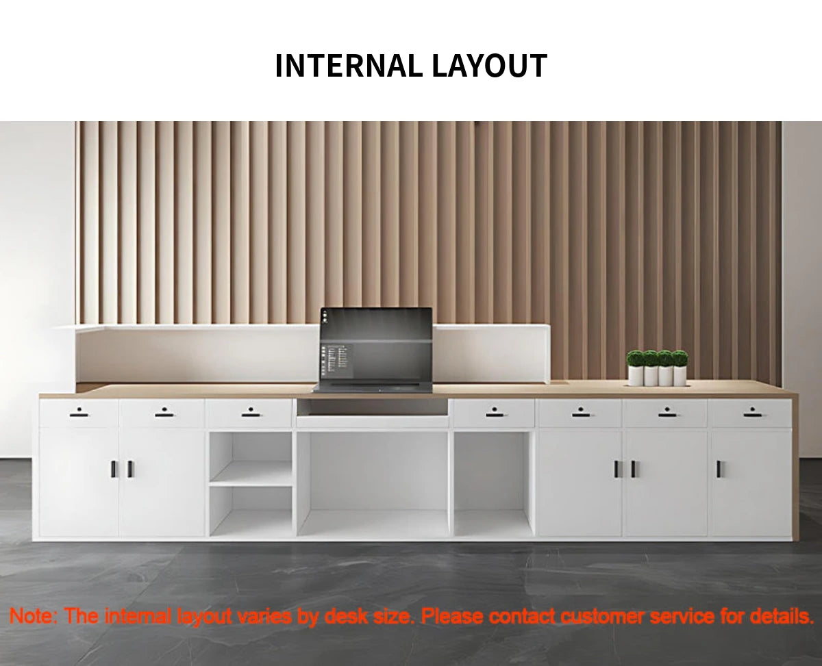 Salon Reception Desk 63-134 in Wide with LED Lighting & Transaction Counter for Salon — Detail image 8