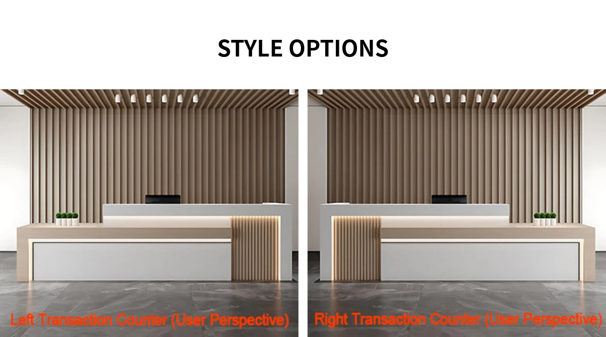 Salon Reception Desk 63-134 in Wide with LED Lighting & Transaction Counter for Salon — Detail image 10
