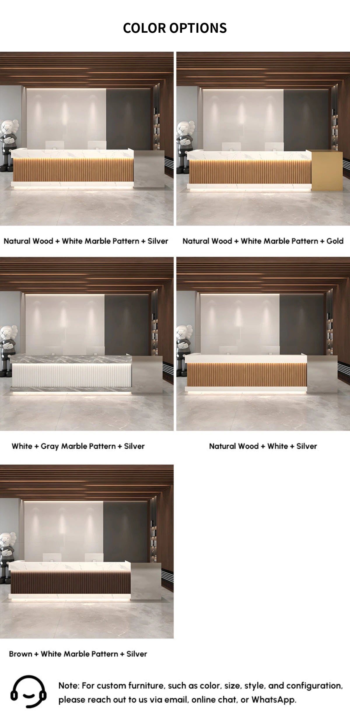 Salon Reception Desk 59-197 in Wide with Keyboard Tray, Lockable & Solid Wood for Salon — Detail image 11