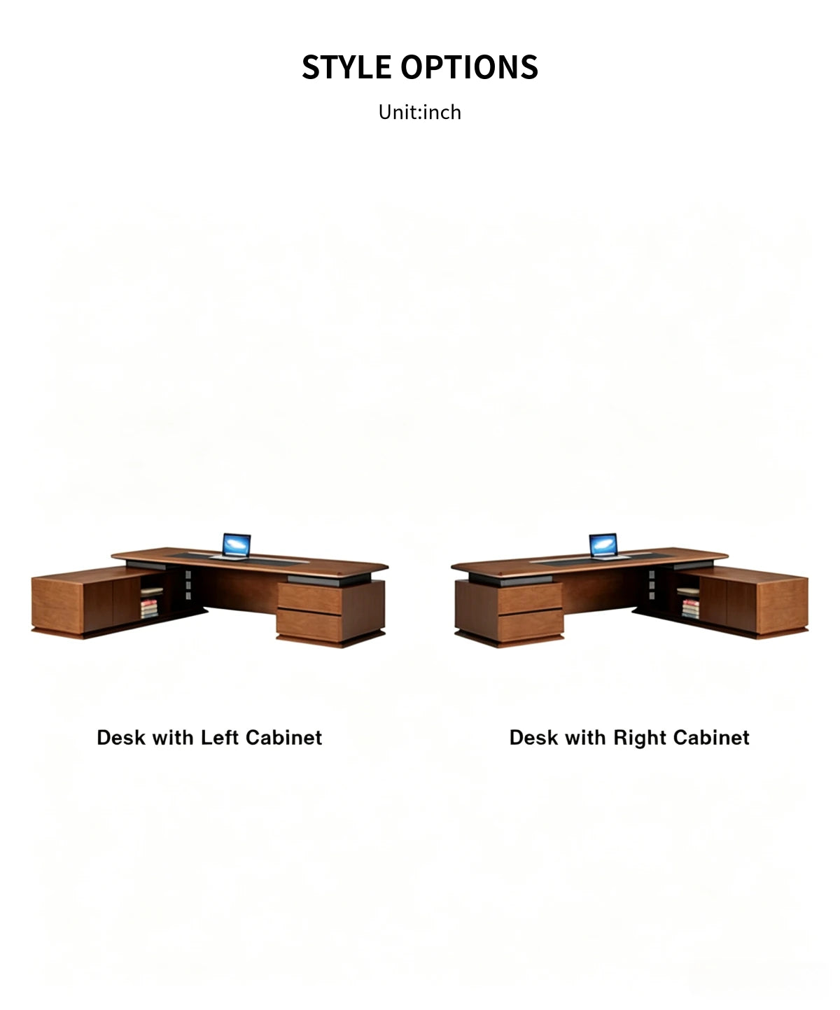 Modern Executive Desk with Solid Wood, File Drawers & Lumbar Support for Home Office — Detail image 9