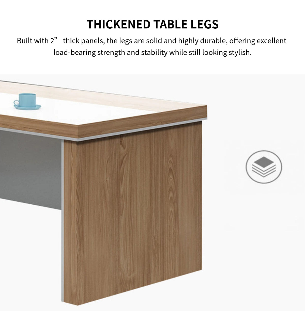 Modern Executive Desk with Dual-Tone, Cable Management & Side Storage for Home Office — Detail image 8