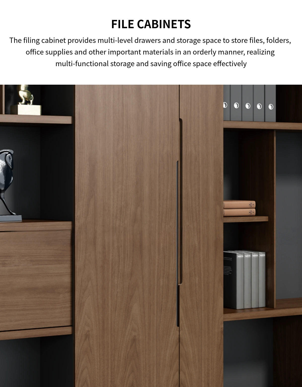 L-Shaped Executive Desk 94-142 in Wide with File Drawers & Lumbar Support for Home Office — Detail image 6