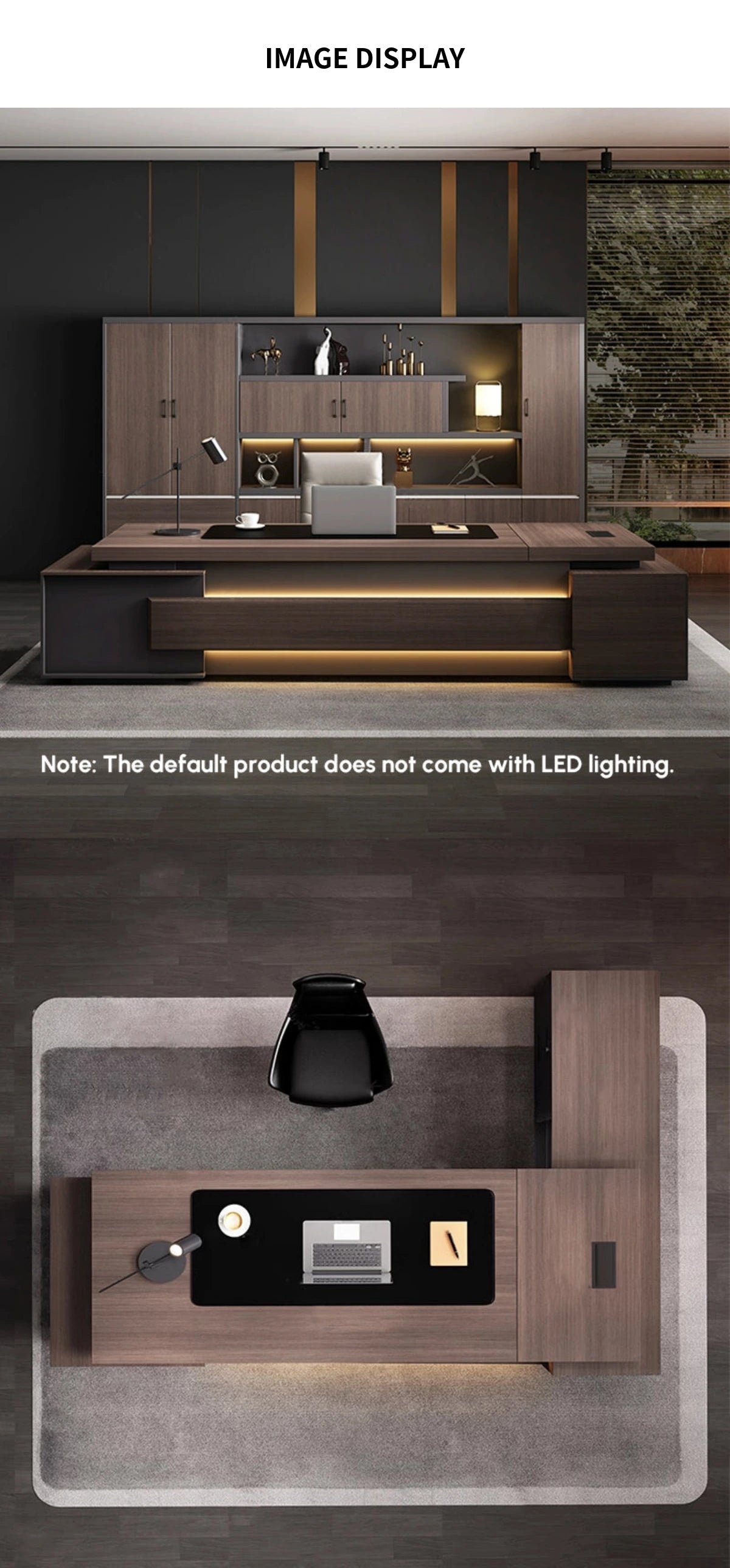 Modern Executive Desk with Cable Management, Side Storage & Lockable for Home Office — Detail image 7