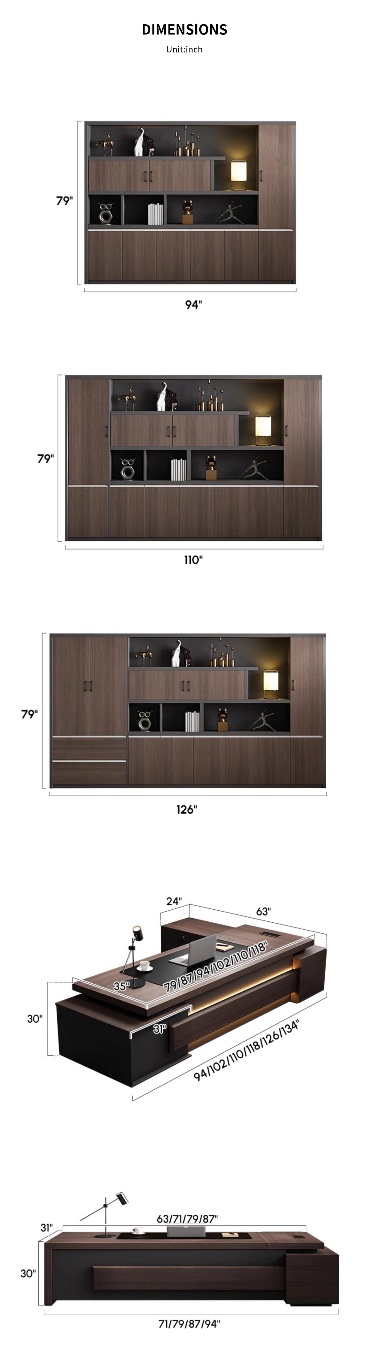 Modern Executive Desk with Cable Management, Side Storage & Lockable for Home Office — Detail image 10