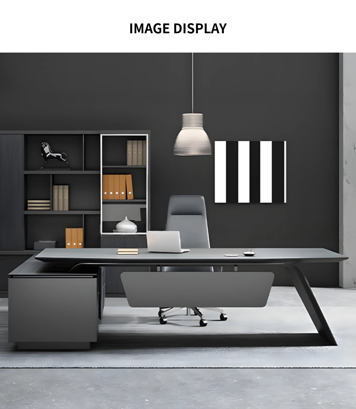 Modern Executive Desk 31-118 in Wide with Lumbar Support for Home Office — Detail image 7