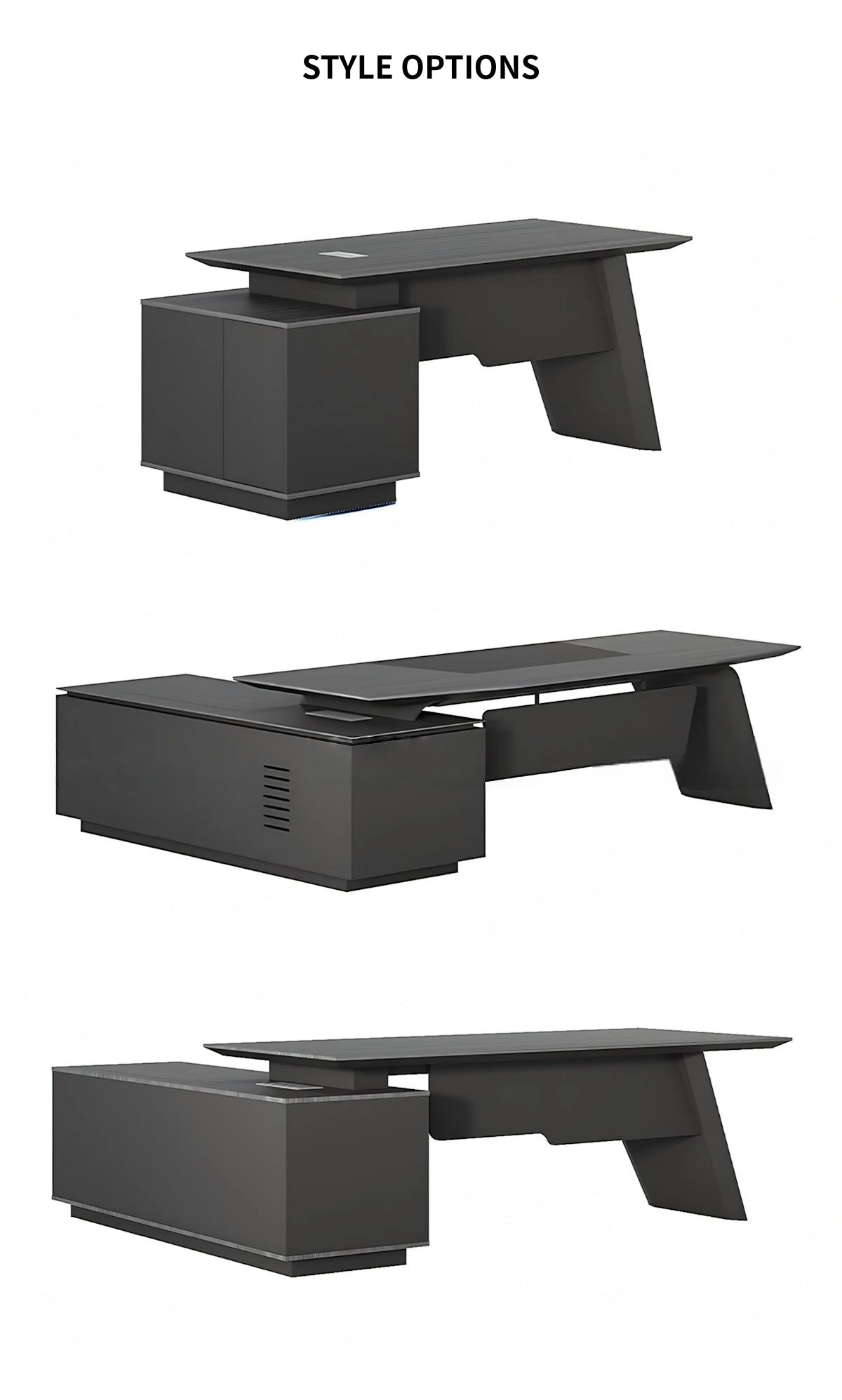 Modern Executive Desk 31-118 in Wide with Lumbar Support for Home Office — Detail image 8