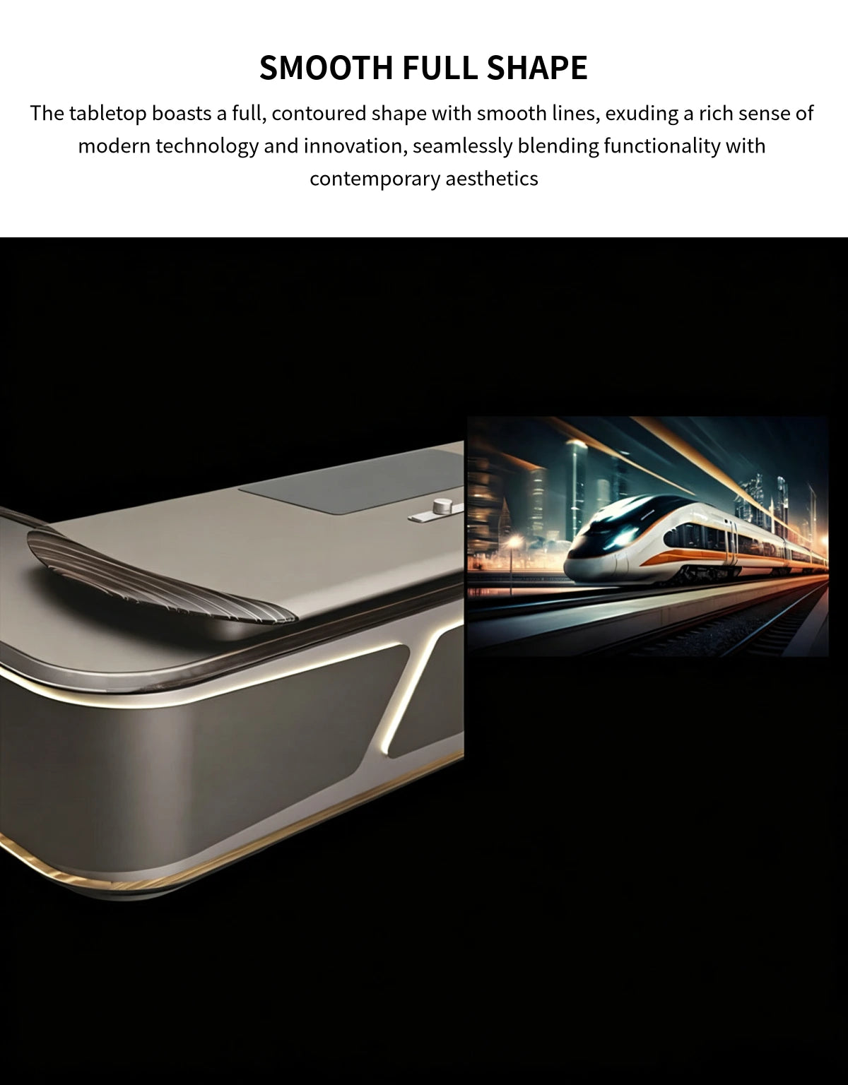 L-Shaped Executive Desk with Built-In Outlets, Side Storage & Lumbar Support — Detail image 4