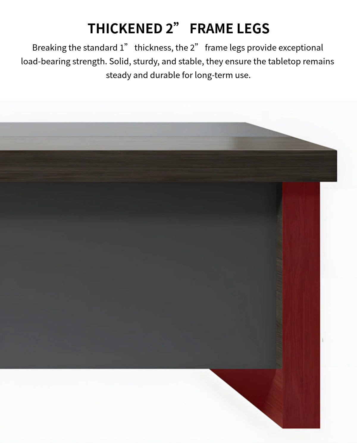 Modern Executive Desk with Cable Management, Side Storage & Walnut for Home Office — Detail image 7