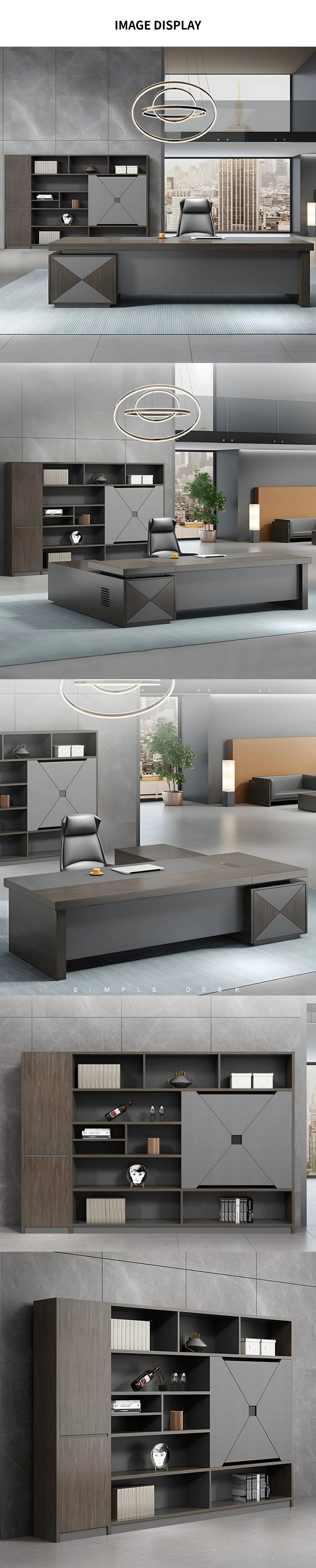 Modern Executive Desk with Cable Management, Side Storage & Walnut for Home Office — Detail image 11