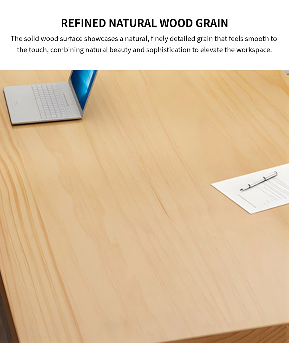 Modern Conference Table 63-142 in Wide (5.2-11.8 ft) with Solid Wood & Lumbar Support — Detail image 3