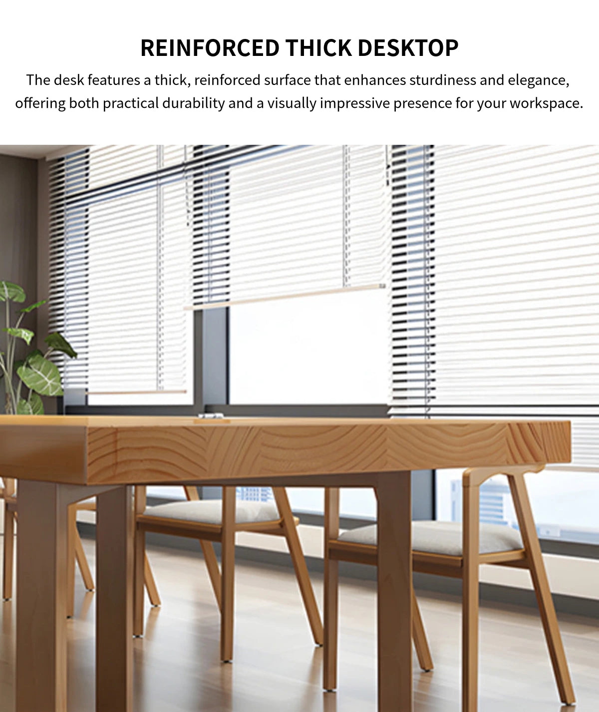 Modern Conference Table 63-142 in Wide (5.2-11.8 ft) with Solid Wood & Lumbar Support — Detail image 4