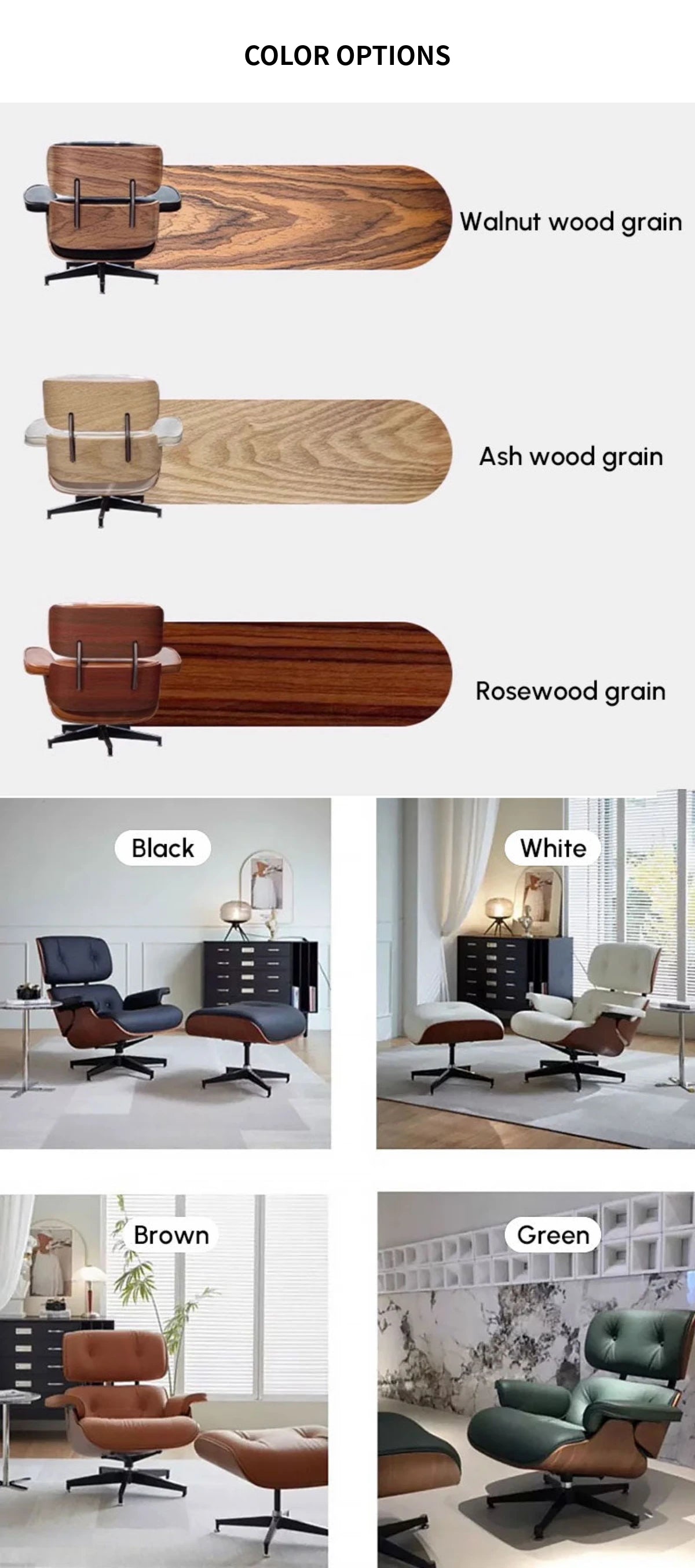 Leather Executive Office Chair with Genuine Leather, Solid Wood & Lumbar Support — Detail image 9