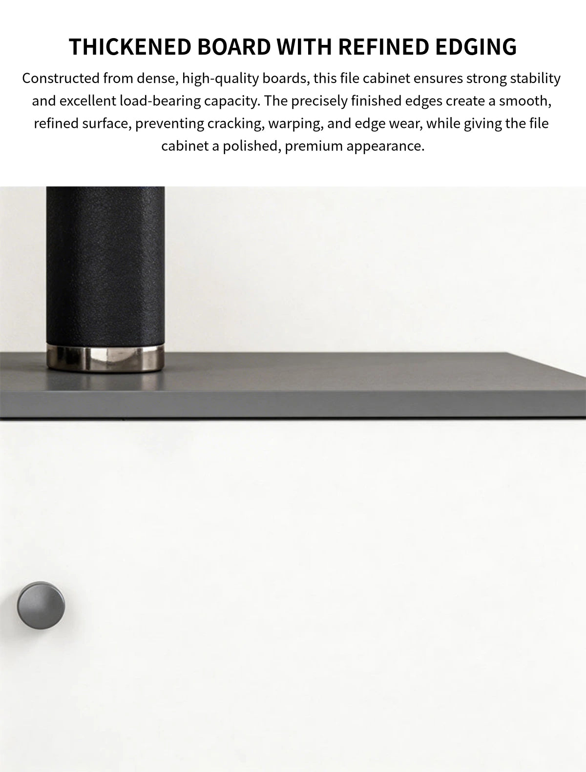 File Cabinet 31-79 in Tall with U-Shaped & Solid Wood for Office — Detail image 3
