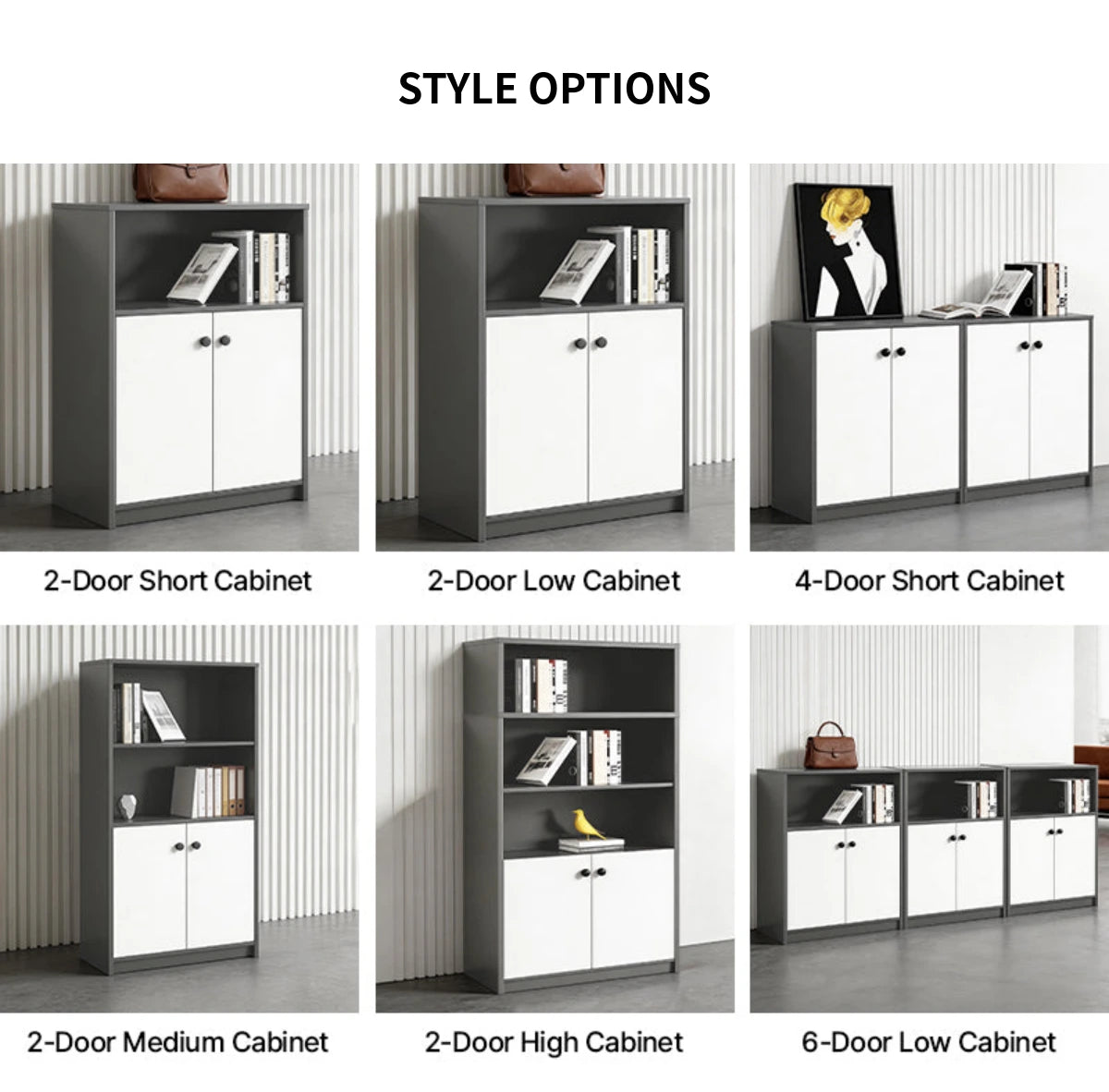 File Cabinet 31-79 in Tall with U-Shaped & Solid Wood for Office — Detail image 9