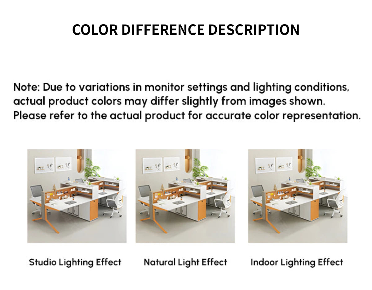 Office Workstation Desk with Modular, Built-In Outlets & LED Lighting for Home Office — Detail image 10