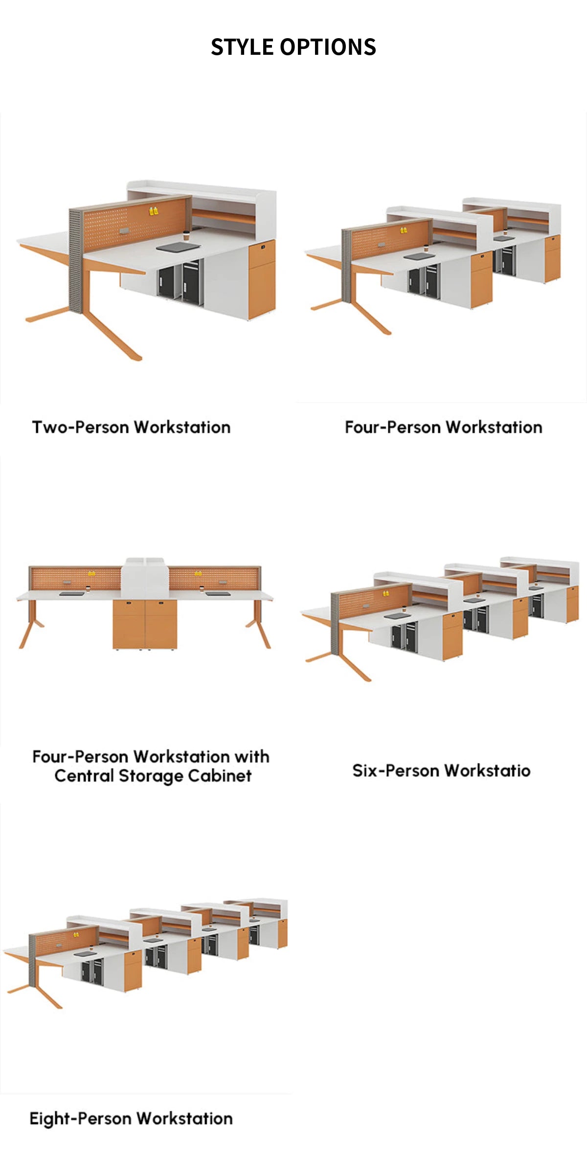 Office Workstation Desk with Modular, Built-In Outlets & LED Lighting for Home Office — Detail image 12