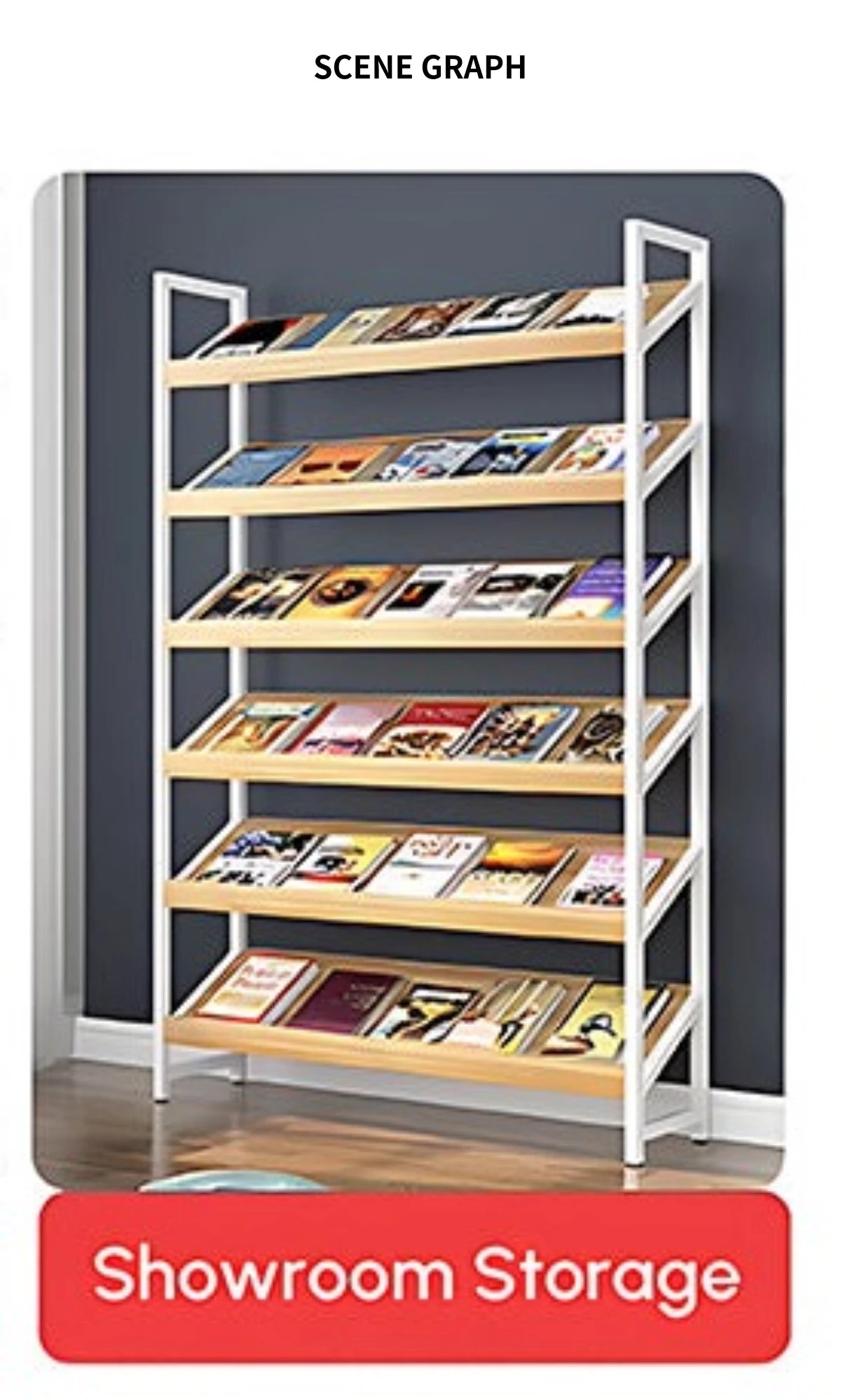 Bookcase Storage Cabinet 71 in Tall for Home Office — Detail image 2